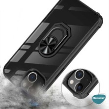 Microsonic Apple iPhone 13 Mini Kılıf Grande Clear Ring Holder Siyah