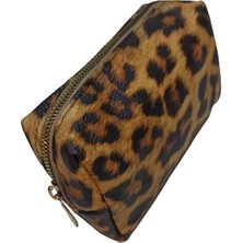 Mocka Bag Makyaj Çantası Leopar Desenli