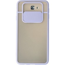 Kzy Samsung Galaxy J7 Prime Kapak Lensi Açılır Kapanır Kamera Korumalı Kılıf - Lila