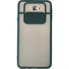 Kzy Samsung Galaxy J7 Prime 2 Kapak Lensi Açılır Kapanır Kamera Korumalı Kılıf - Yeşil