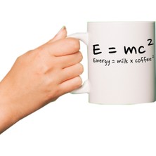 Remonz Enerji Sütkahve Baskılı Beyaz Porselen Kupa