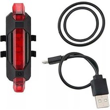 Motolinas Bisiklet Işığı LED Stop Arka Ikaz Işık Lamba USB Şarjlı 4 Mod