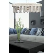 Begüsa Şeri̇tli̇ Kri̇stal 3'lü Eli̇ps Avize Beyaz Taşlı