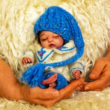 Atölye Reborn Tombul Yanaklı Minik Reborn Bebek Uyuyan Oyuncak Bebek Gerçek Görünümlü El Yapımı Bebek