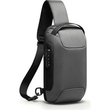 Mark Ryden Hırsızlığa Karşı Göğüs Çantası Crossbody Çanta Iş Çantası USB Şarj -Gri (Yurt Dışından)