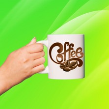 Remonz Coffee Baskılı Beyaz Beyaz Porselen Kupa