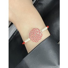 Kazzaze Kırmızı Sonsuzluk Gümüş Kazaziye Bileklik