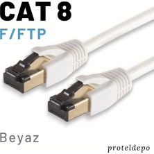 IRENIS CAT8 F/FTP Ethernet (Network, LAN) Kablosu, Beyaz, 25 cm