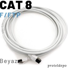 IRENIS CAT8 F/FTP Ethernet (Network, LAN) Kablosu, Beyaz, 25 cm