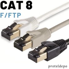 IRENIS CAT8 F/FTP Ethernet (Network, LAN) Kablosu, Beyaz, 25 cm