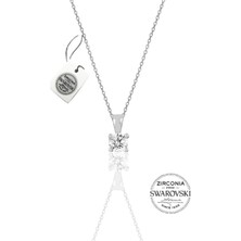 Pigado 925 Ayar Gümüş Swarovski Tek Taş Kolye
