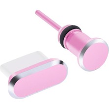 Esf Type-C Anti Toz Şarj Tıpası & Kulaklık Girişi Anti Toz  Pembe
