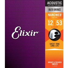 Elixir 11052 Bronze 80/20 Akustik Gitar Teli 12-53