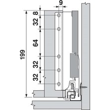 Blum Z30D000S.22 Tandembox Eviye Çekmecesi Arkalık Tutucusu Takım Beyaz (Alçak M Arkalık Için)