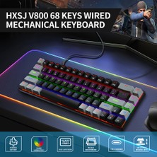 Hxsj V800 68 Tuşlu Kablolu Klavye - Siyah (Yurtdışından)