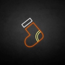 Honey Concept Noel Çorap Yılbaşı Neon Duvar Yazısı Dekoratif Duvar Aydinlatmasi Gece Lambası