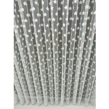 Tül Shop Tül Perde Yıldız Desenli Kaliteli Perde Aynı Gün Kargoda! 1x2 Seyrek Pileli