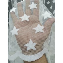 Tül Perde Yıldız Desenli Kaliteli Perde Aynı Gün Kargoda! 1x2 Seyrek Pileli
