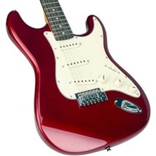 SX Stratocaster Elektro Gitar (Candy Apple Red) Kılıf ve Pena