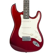 SX Stratocaster Elektro Gitar (Candy Apple Red) Kılıf ve Pena