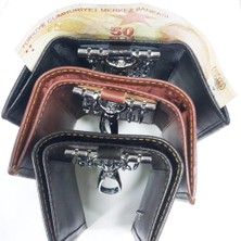 Sanalbolluk Siyah Renk-Para Gözlü Deri Anahtarlık