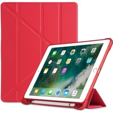 MobaxAksesuar Apple iPad Air 2 9.7 Kılıf Kalem Bölmeli Trifolding Case A1566 A1567