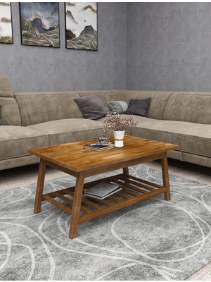 Wood Face Pika Doğal Ahşap Orta Sehpa Ceviz Renk