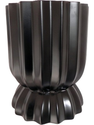 Echo Furniture Susafe Serisi Siyah Su Hazneli Saksı