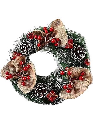 Baosity Noel Çelenk Ön Kapı Garland Hoop Dekor Büyük Knot (Yurt Dışından)