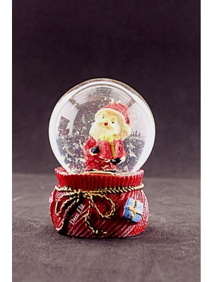 Hediye Filesi Yeni Yıl Noel Baba Hediyeleri Temalı Mini Boy Kar Küresi 6,5 cm