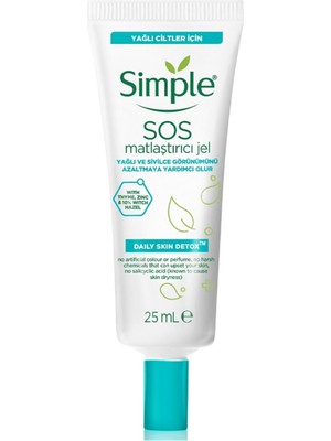 Simple Daily Skin Detox Sos Matlaştırıcı Jel 25 ml  Yüz Temizleyici