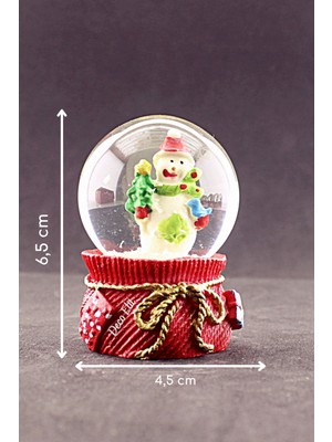 Deco Elit Yeni Yıl Kardan Adam Temalı Mini Boy Kar Küresi 6,5 cm