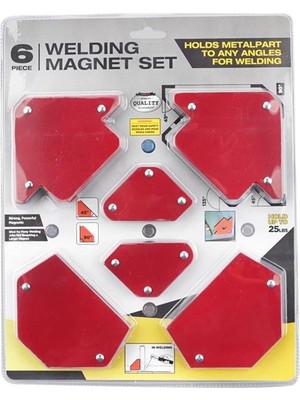 Valkyrie Mıknatıslı Manyetik Gönye Kaynak Tutucu 6'lı Set