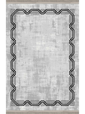 Homier Collection Kısa Saçaklı, Cotton Serisi Yıkanabilir Kaymaz Taban Antibakteriyel Kilim MD-0061B