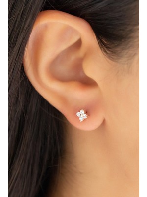 Lieza Jewelry Gümüş Yonca Küpe