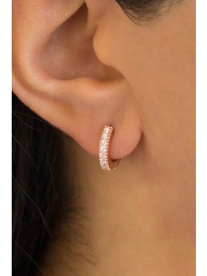 Lieza Jewelry Gümüş Taşlı Küçük Boy Halka Küpe