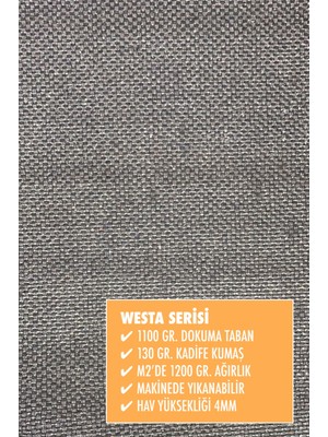 Homier Collection Kısa Saçaklı, Westa Serisi Yıkanabilir Kaymaz Taban Antibakteriyel Mutfak Kilim MK-9005A