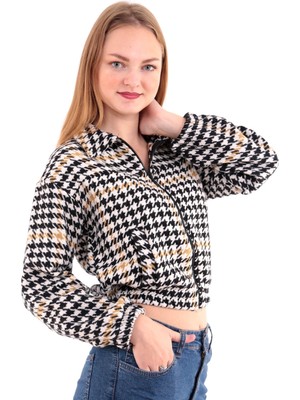Deafox Etnik Desen Işlemeli Trend Kadın Ceket
