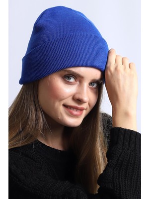 Deafox Katlamalı Mavi Kadın Bere