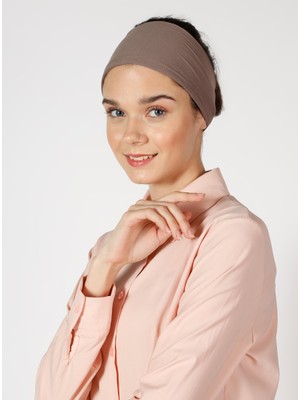 Ecardin Nefes Alan Kumaş Bandana Bone - Koyu Vizon - Ecardin