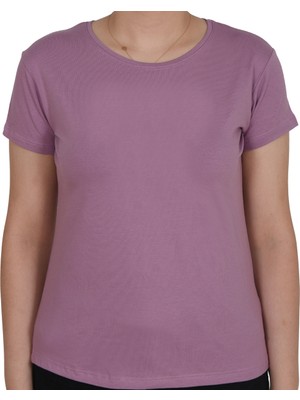 Asist Secret Magic ASM0065 Bayan Düz Lila Viskoz Penye T-Shirt