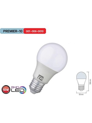 Horoz Premier-10  10W LED Ampül 1000LM Beyaz Işık 10 Adet