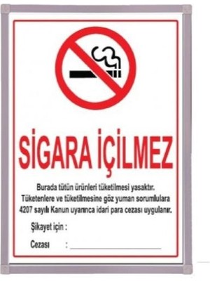 AYMİ EĞİTİM Evreka 35X50 Sigara Içilmez Alüminyum Çerçeve