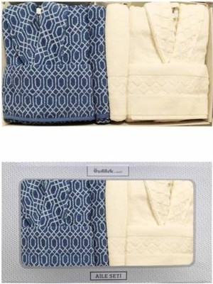 Özdilek Dıamond Krem-Lacivert Aile Seti