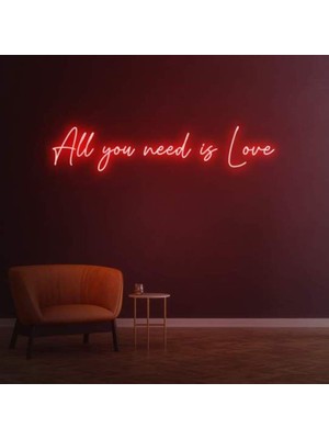 Honey Concept All You Need Is Love Neon Duvar Yazısı Dekoratif Duvar Aydinlatmasi Gece Lambası