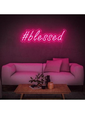 Honey Concept Blessed Neon Duvar Yazısı Dekoratif Duvar Aydinlatmasi Gece Lambası