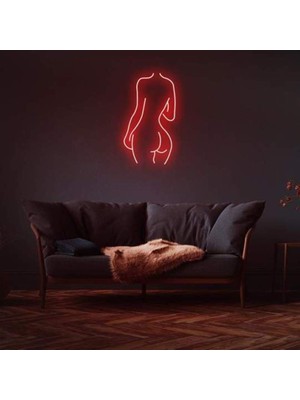 Honey Concept Kadın Arka Siluet Neon Duvar Yazısı Dekoratif Duvar Aydinlatmasi Gece Lambası
