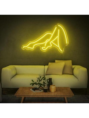 Honey Concept Kadın Arka Siluet Neon Duvar Yazısı Dekoratif Duvar Aydinlatmasi Gece Lambası