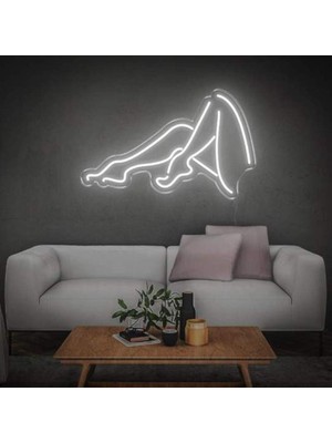 Honey Concept Kadın Arka Siluet Neon Duvar Yazısı Dekoratif Duvar Aydinlatmasi Gece Lambası