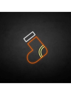 Honey Concept Noel Çorap Yılbaşı Neon Duvar Yazısı Dekoratif Duvar Aydinlatmasi Gece Lambası
